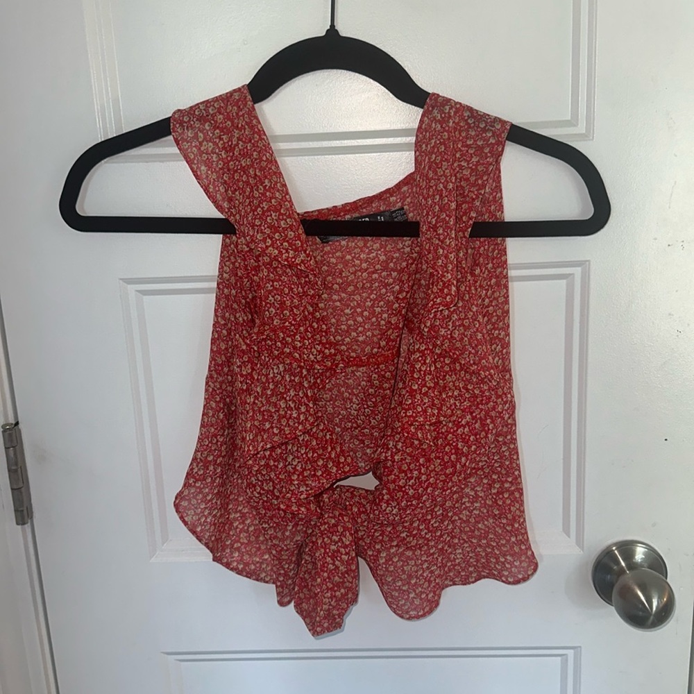 Cropped tie Blouse